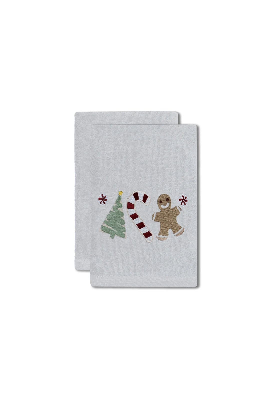 The Home Collection Sweet Shop 2 Pack Christmas White Hand Towels - White 2 Shaws Department Stores