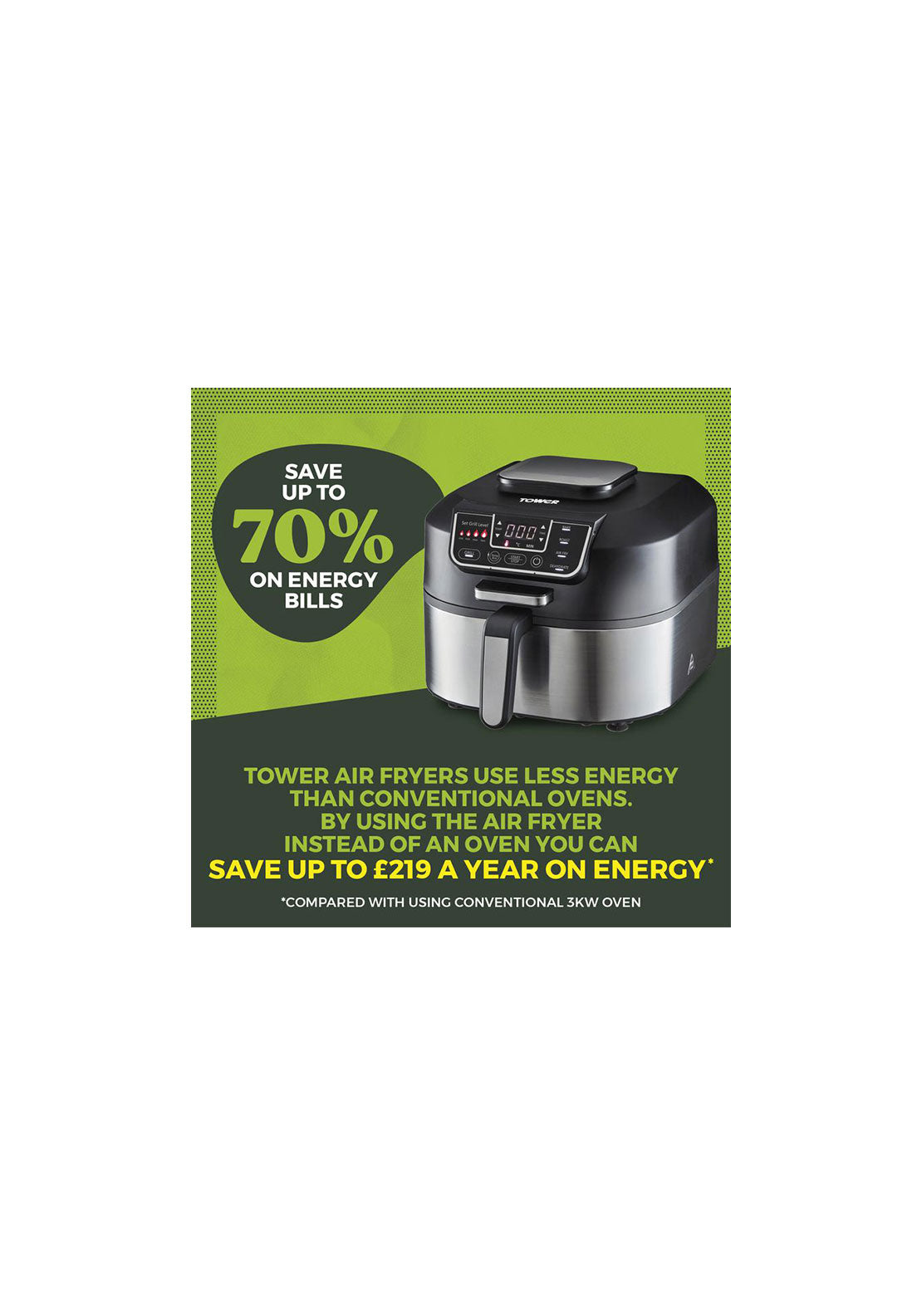 Tower 5.6L 5 In 1 Vortx 5.6L Air Fryer and Grill with Crisper | T17086 9 Shaws Department Stores