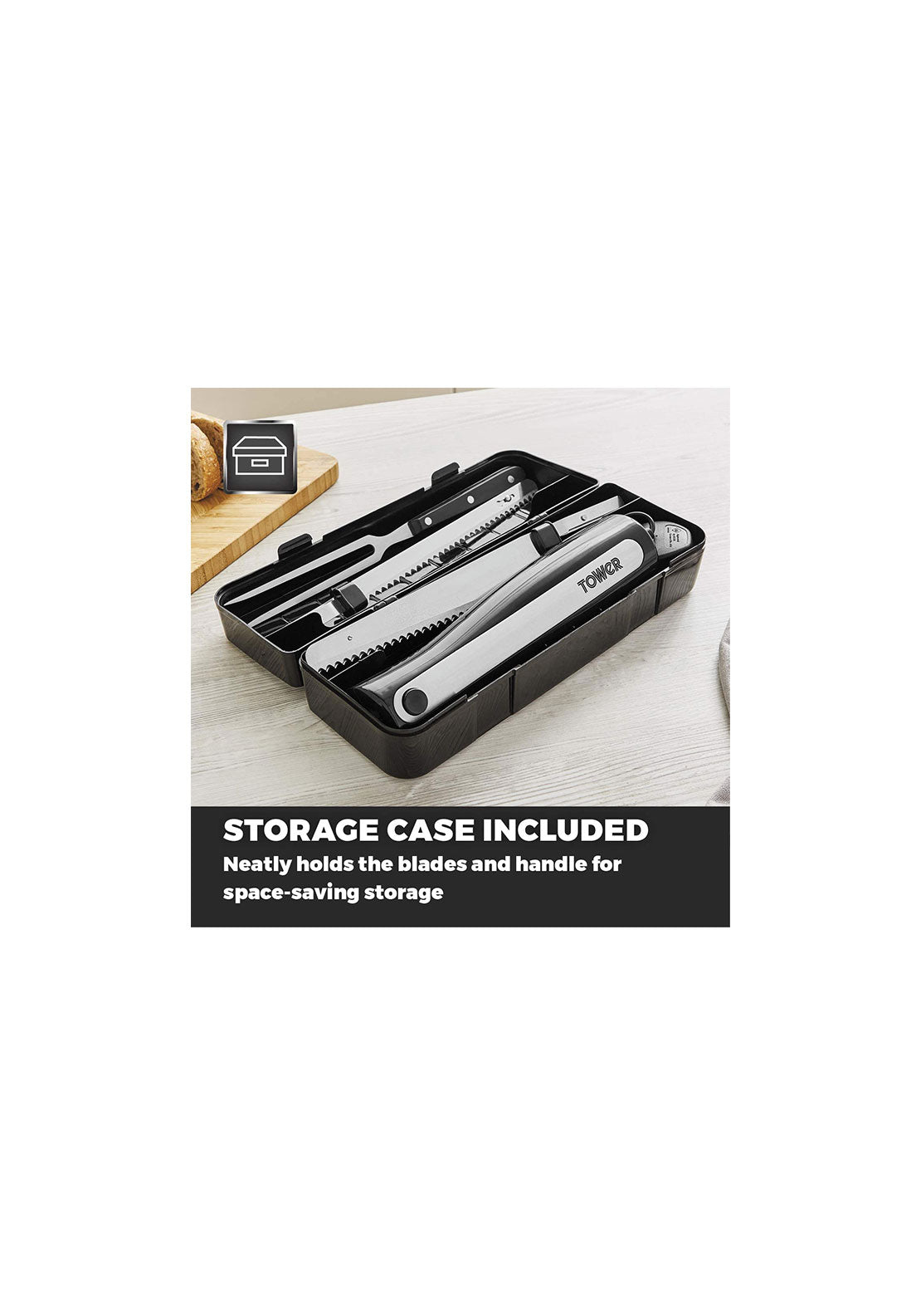Tower Electric Knife With Fork & Black Case | T19028 2 Shaws Department Stores