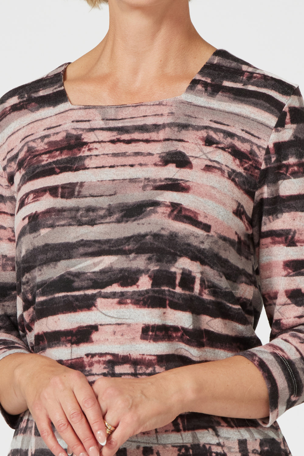 Tigiwear Textured Stripe Square Neck Top 2 Shaws Department Stores