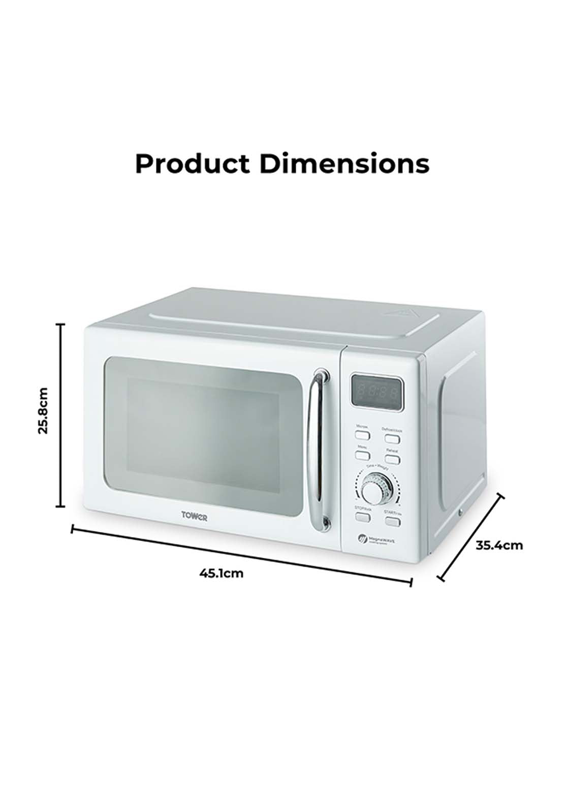 Tower 20L 800w Microwave - White 3 Shaws Department Stores