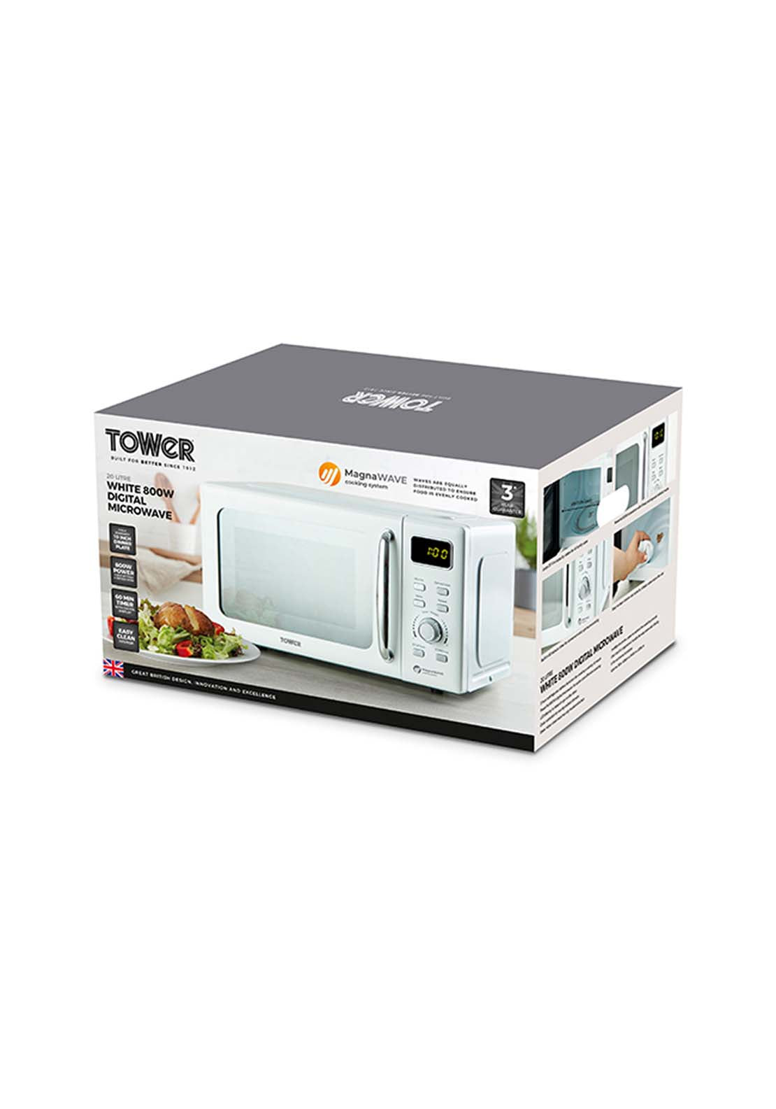 Tower 20L 800w Microwave - White 2 Shaws Department Stores