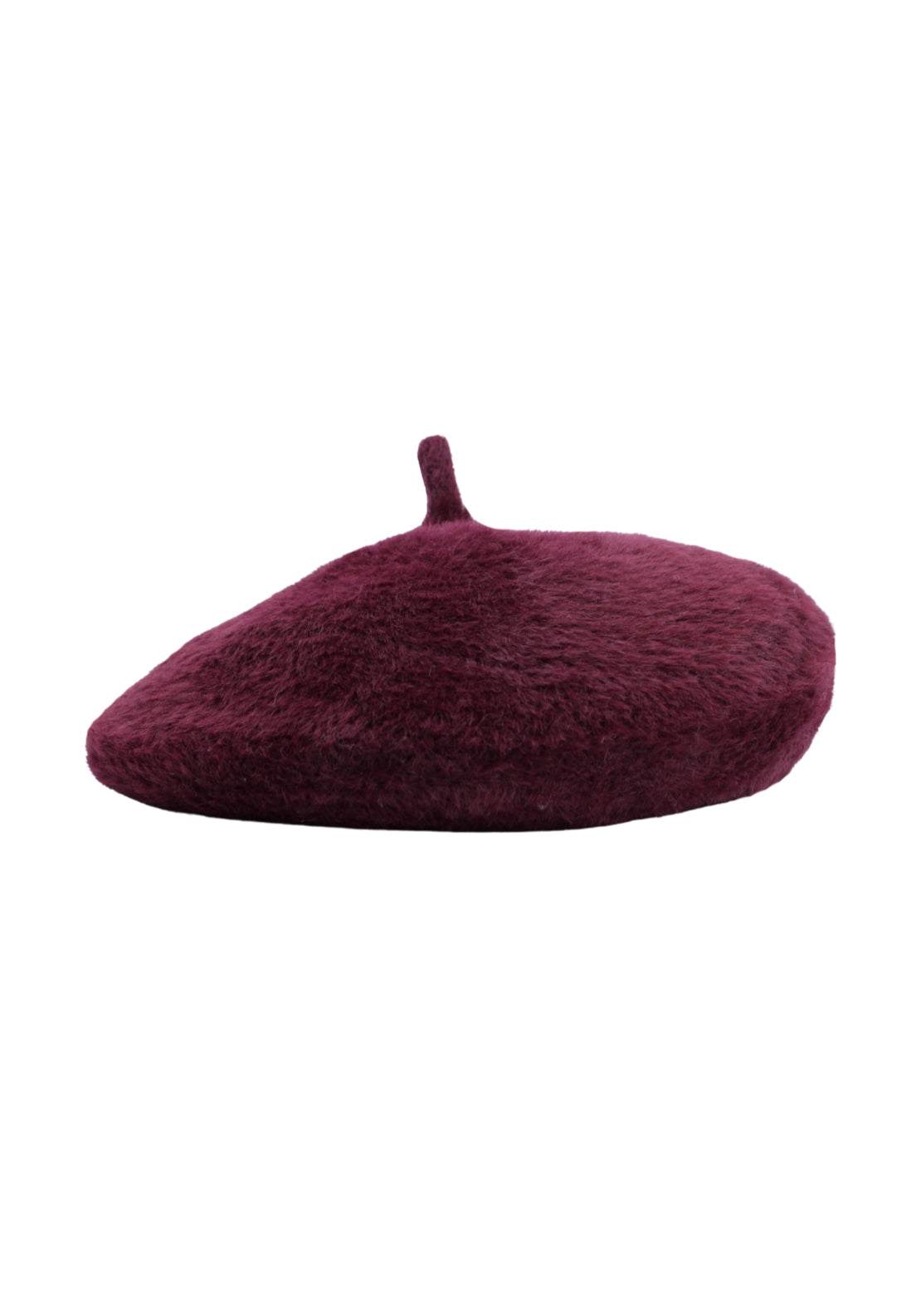 Faux Fur Beret - Wine