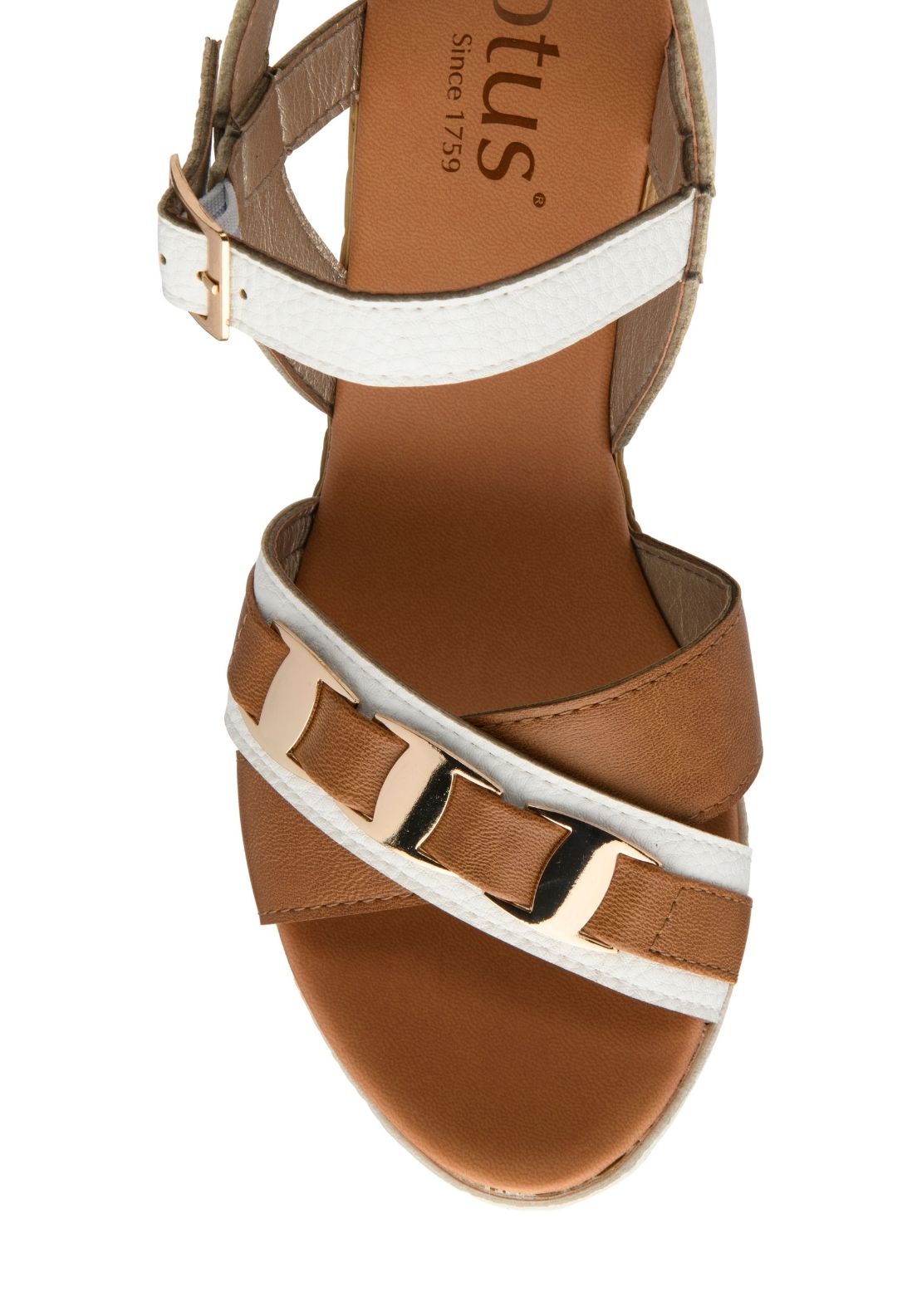 Lotus Pos Tassere Sandal - White 3 Shaws Department Stores