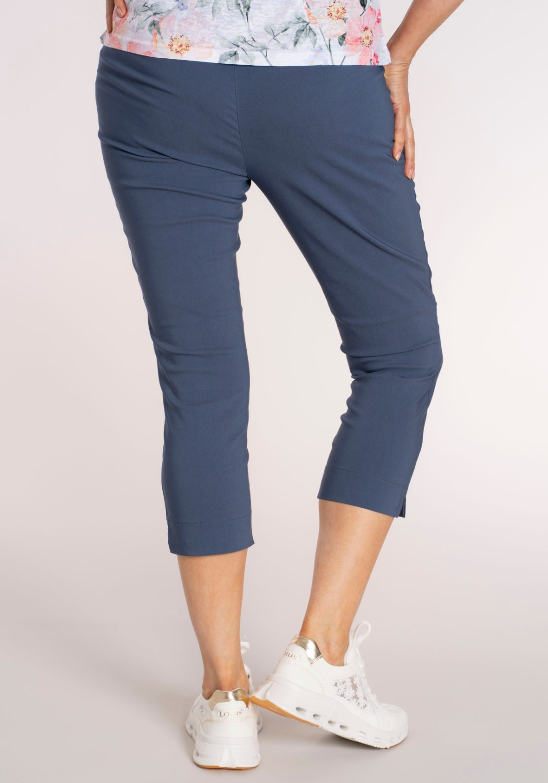 Tea Lane Basic Slim Fit Capri - Blue 2 Shaws Department Stores
