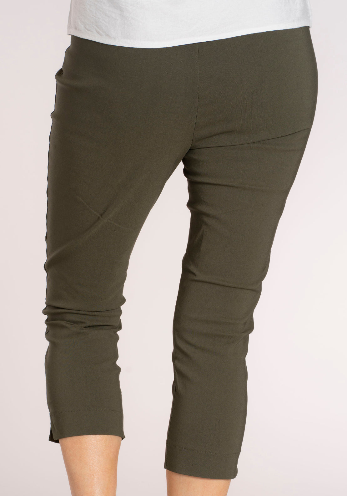 Tea Lane Basic Slim Fit Capri - Green 2 Shaws Department Stores