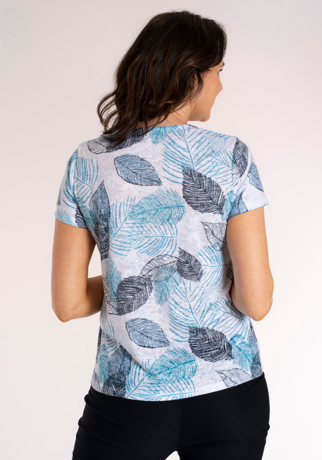 Tea Lane Abstract Crew T‑Shirt - Blue 2 Shaws Department Stores