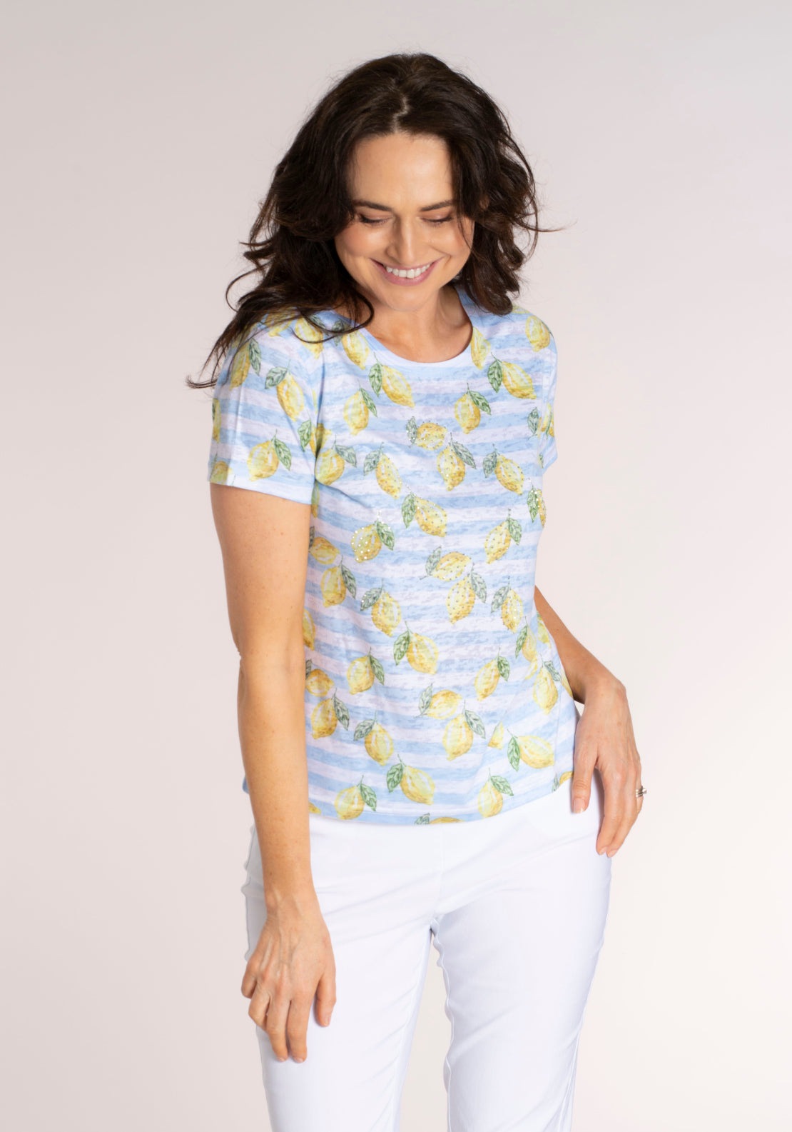 Tea Lane Lemon Stripe T‑Shirt - Yellow 5 Shaws Department Stores