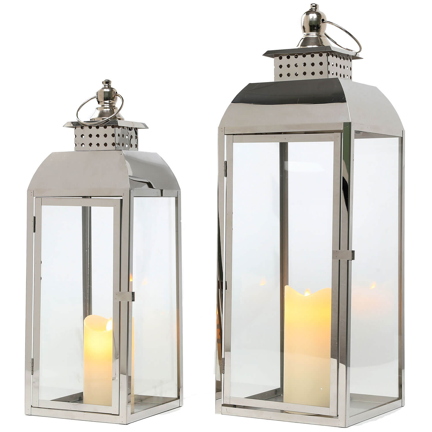 Tara Lane Tiffany Set of 2 Chrome Lanterns 1 Shaws Department Stores