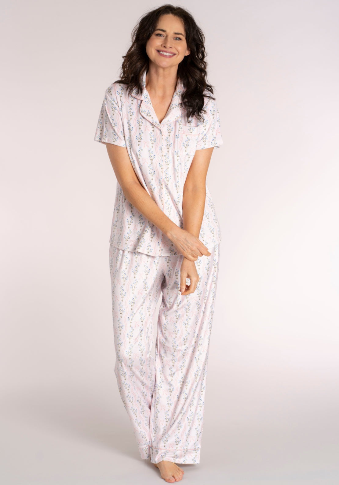 The Sleep Collection Boyfriend PJ Set - Pink 6 Shaws Department Stores