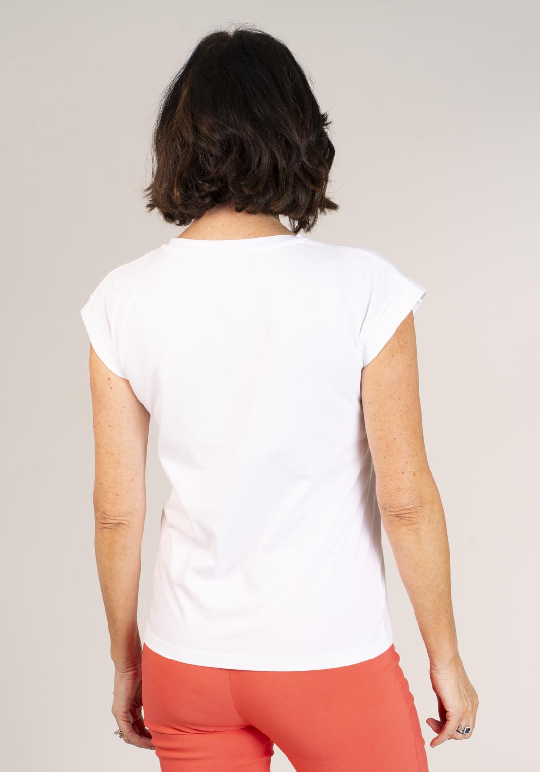 Tea Lane Short Sleeve T-Shirt - White 2 Shaws Department Stores