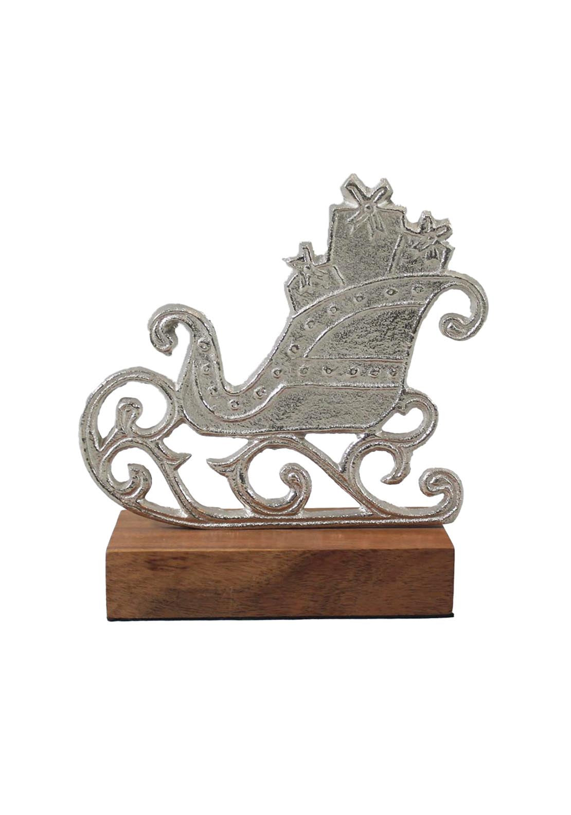 Festive Santa Sleigh Silver - Grey