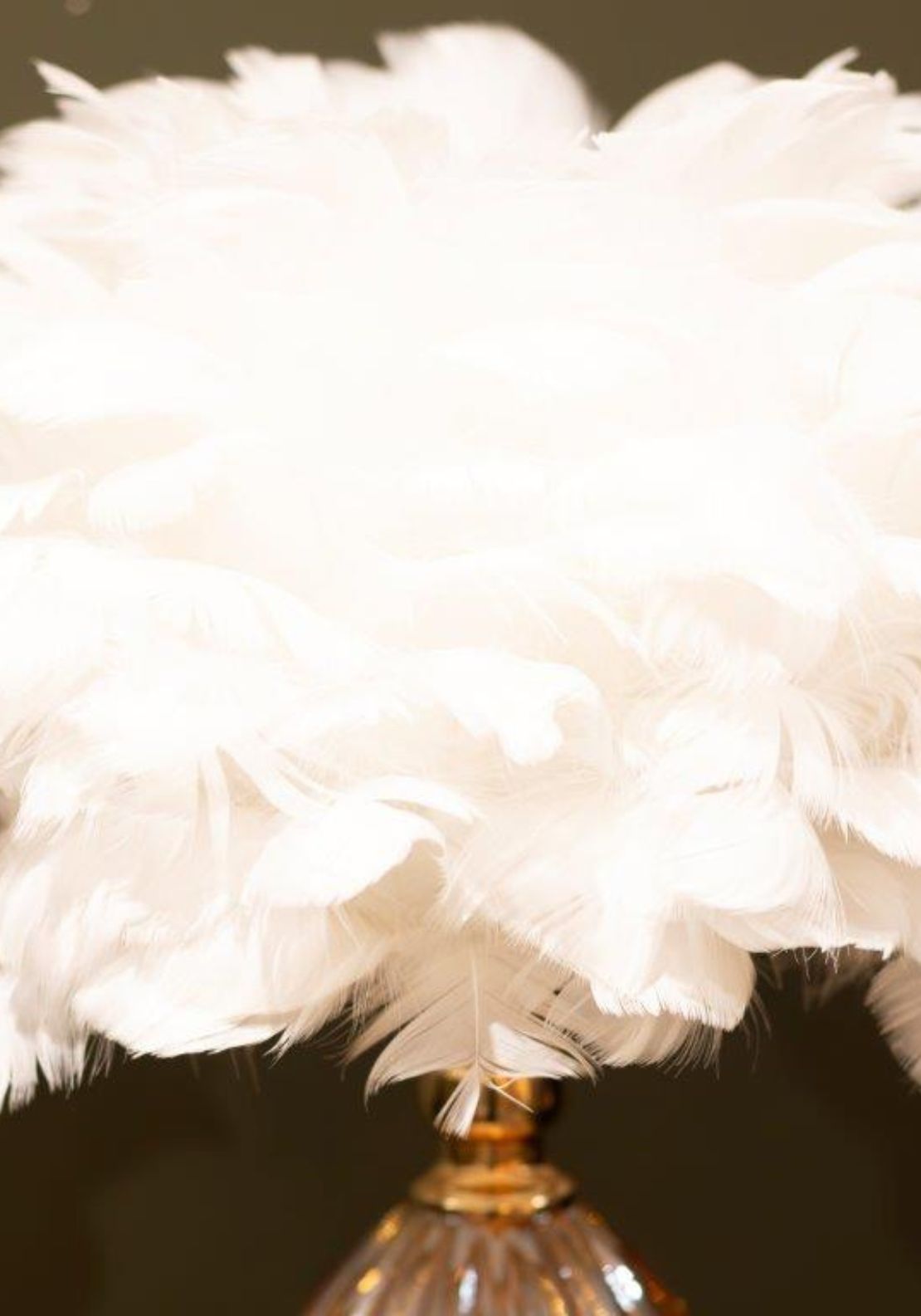 The Home Collection Raya Led Base Feather Lamp - White 2 Shaws Department Stores