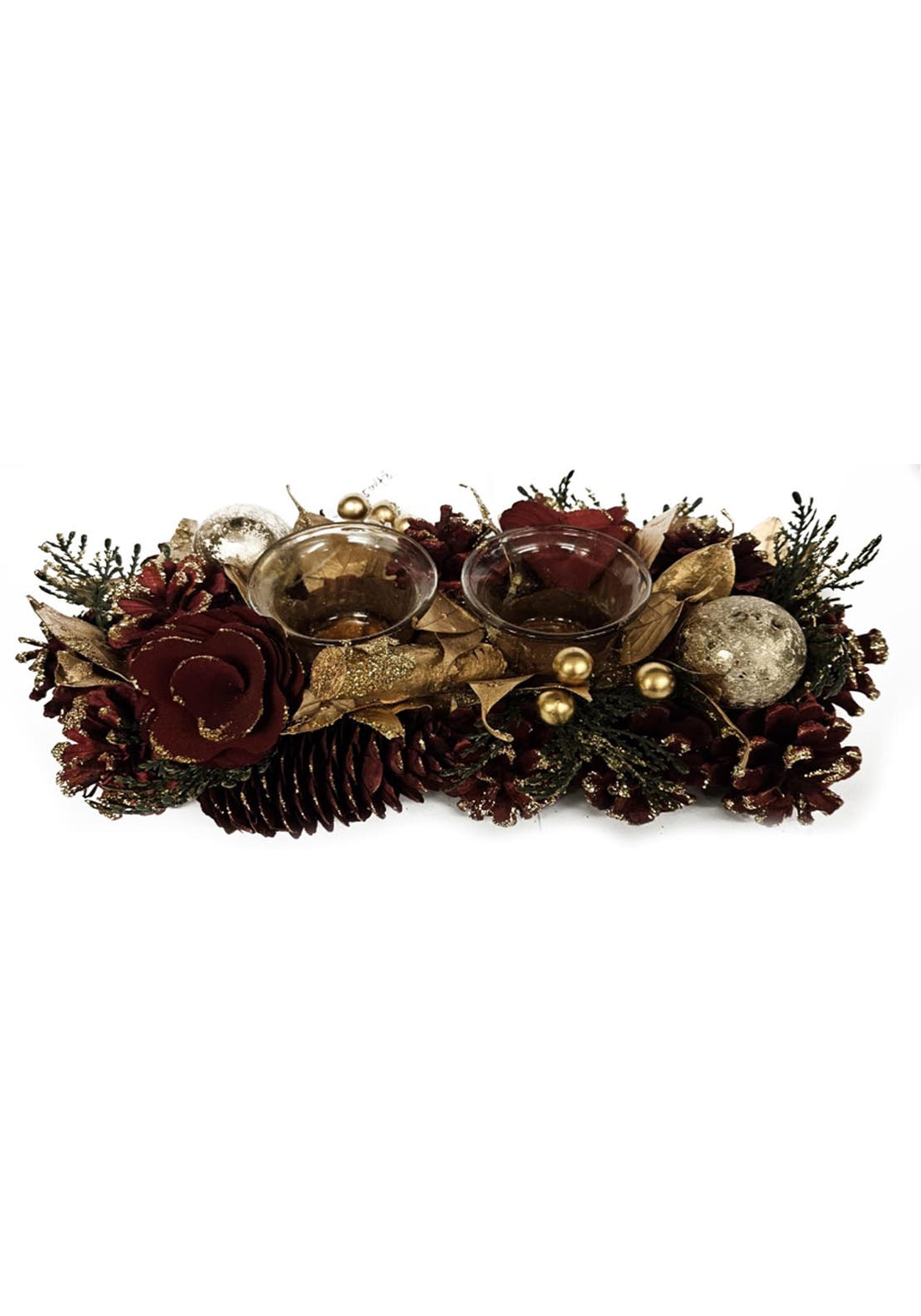 Centerpiece 2 Tealight holder - Red-gold