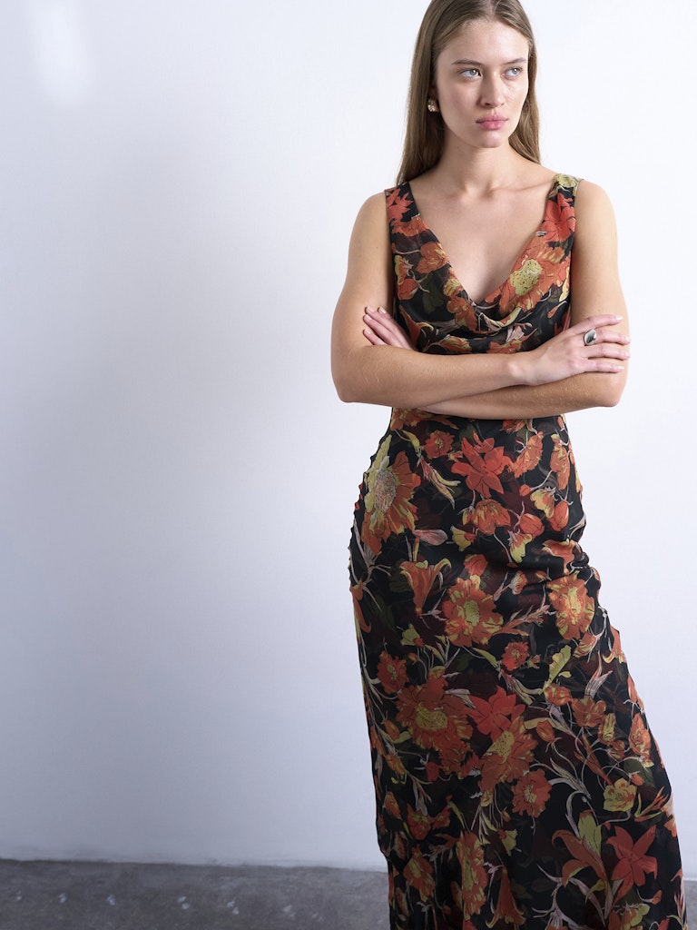 Topshop Shine Sleeveless Dress - Tan 1 Shaws Department Stores