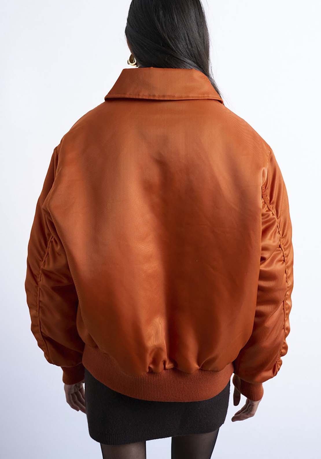 Topshop Vera Short Jacket - Orange Ochre 2 Shaws Department Stores