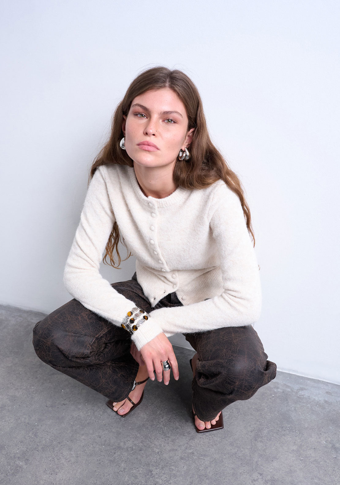 Topshop Sia Cardigan - Ivory Cream 3 Shaws Department Stores
