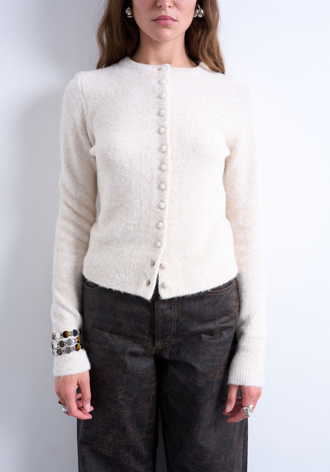 Topshop Sia Cardigan - Ivory Cream 1 Shaws Department Stores