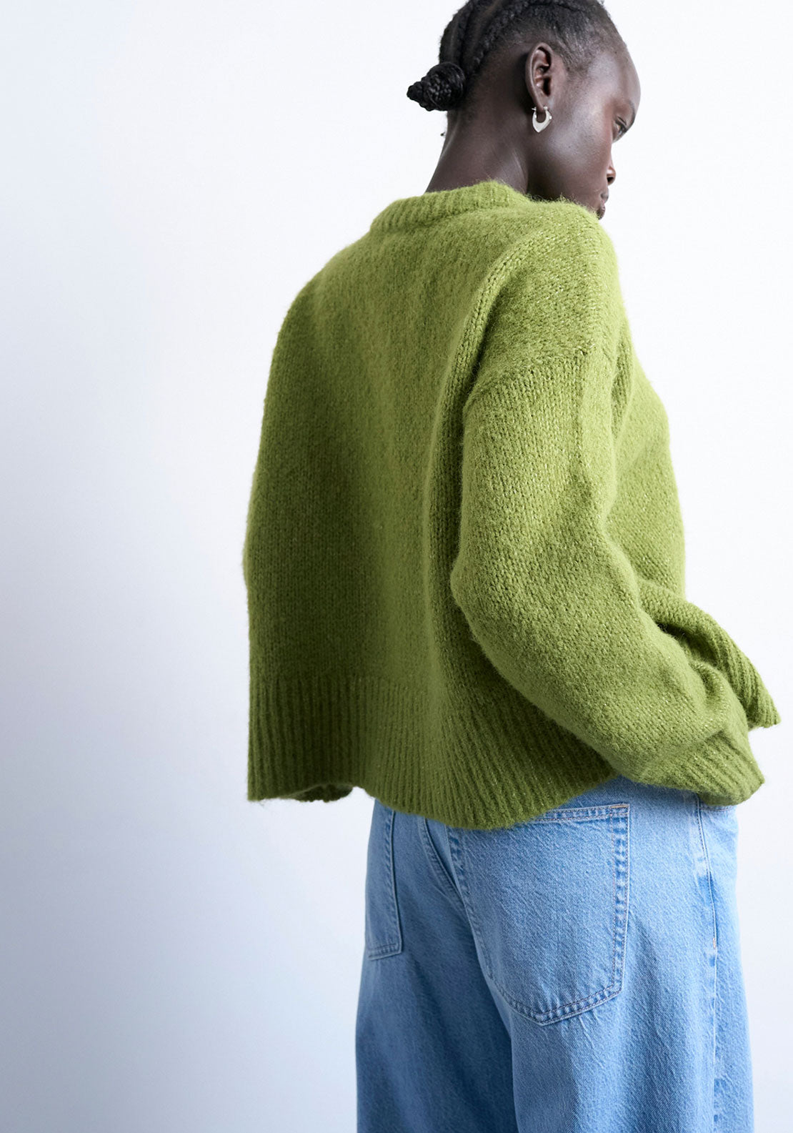 Topshop Ultimate Long Sleeve Pullover - Bright Green 2 Shaws Department Stores