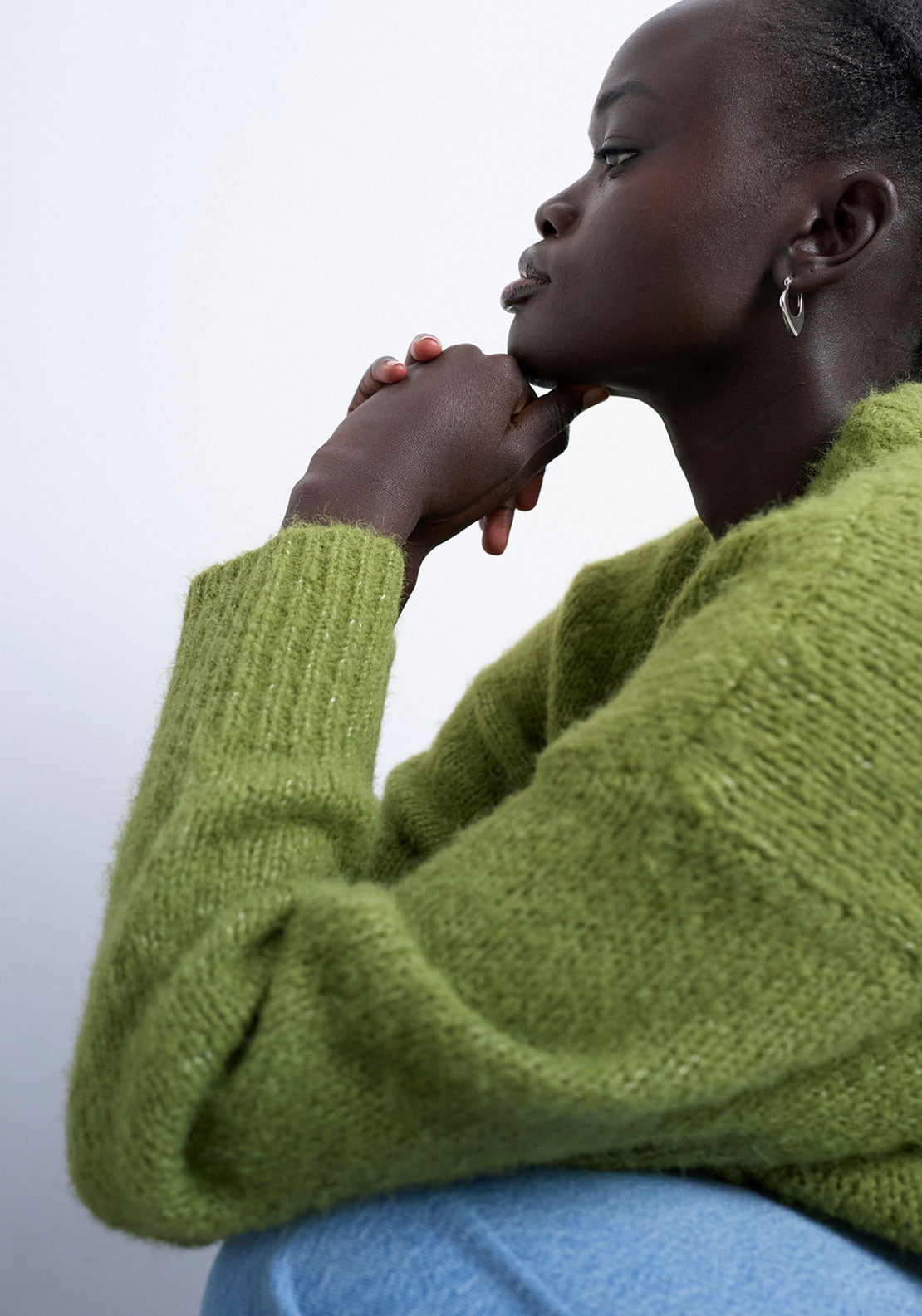 Topshop Ultimate Long Sleeve Pullover - Bright Green 3 Shaws Department Stores