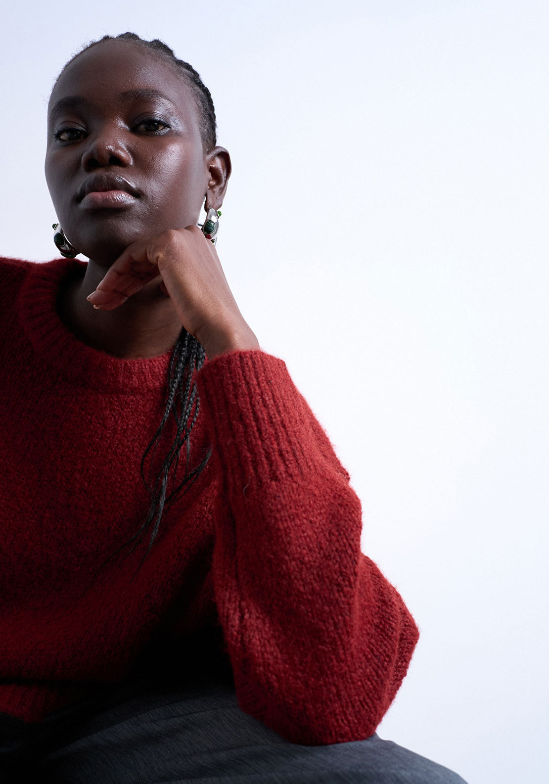 Topshop Ultimate Long Sleeve Pullover - Rio Red 3 Shaws Department Stores
