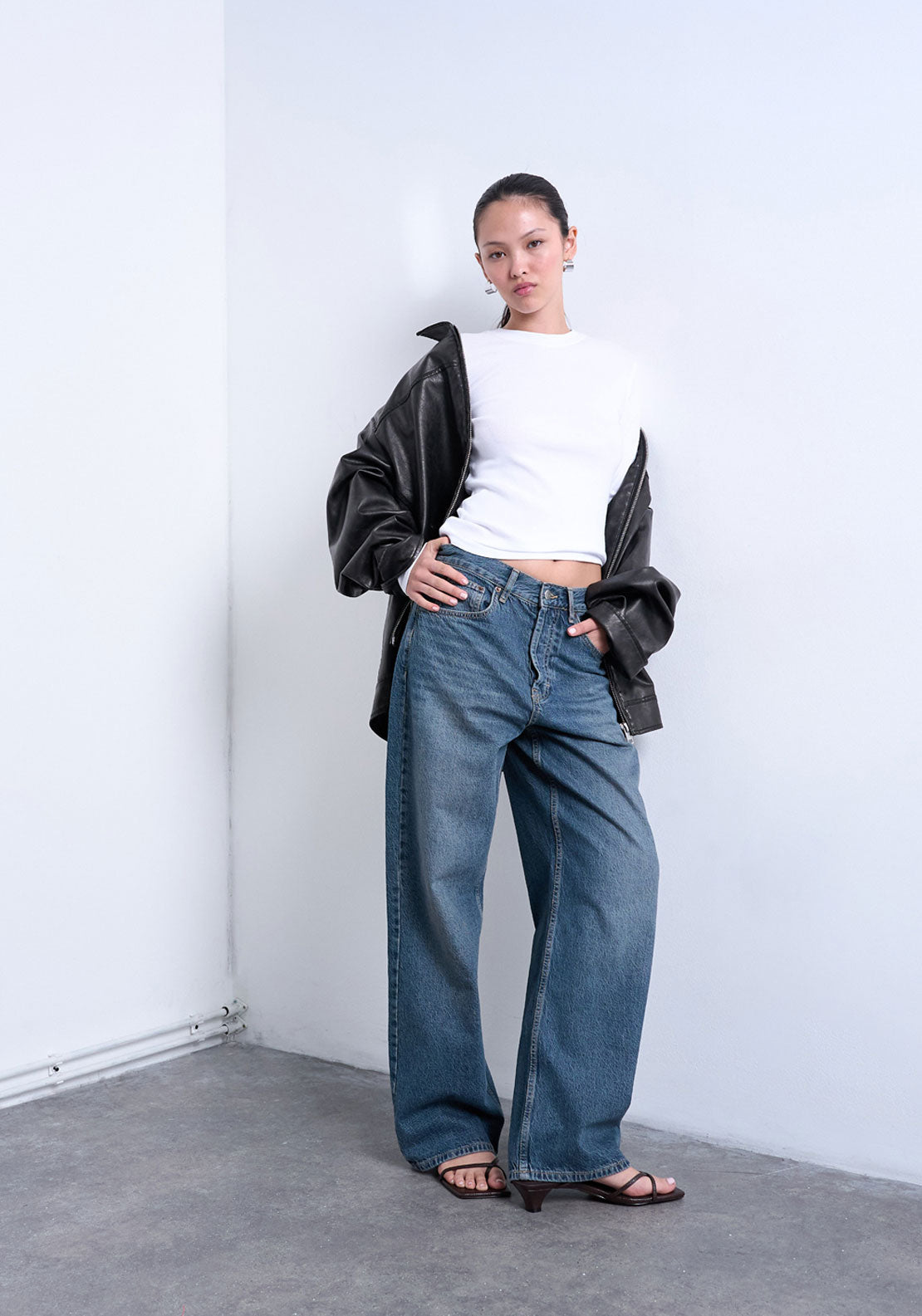 Topshop Everyday Long Sleeve Top - Snow White 4 Shaws Department Stores