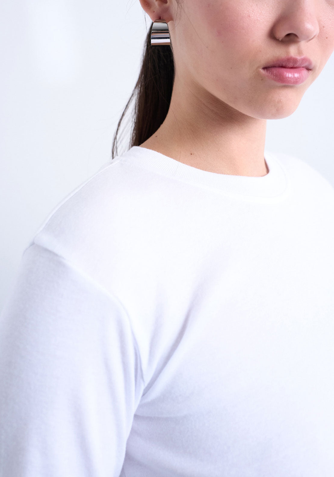 Topshop Everyday Long Sleeve Top - Snow White 3 Shaws Department Stores