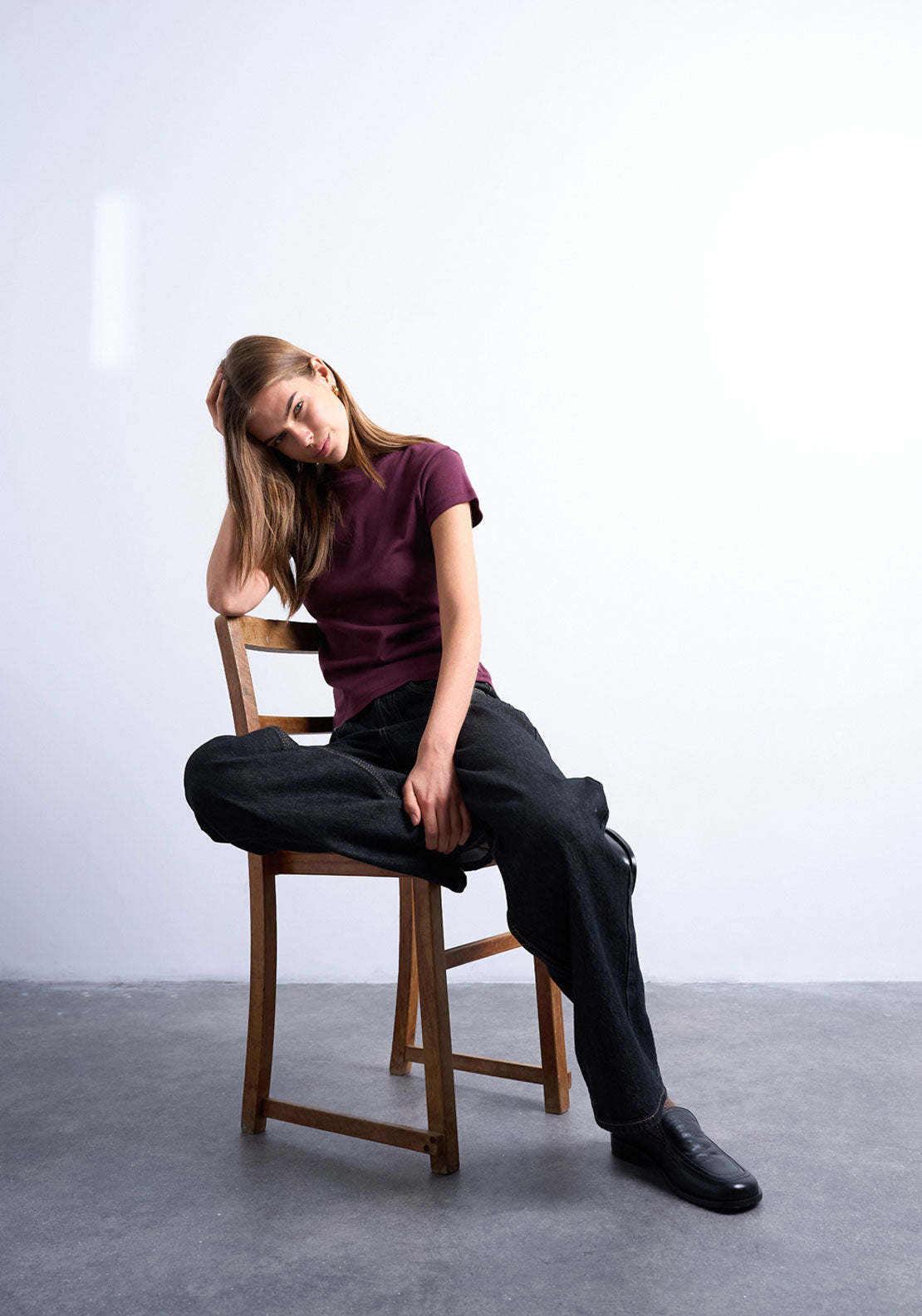 Topshop Everyday Short sleeve Top - Burgundy 4 Shaws Department Stores