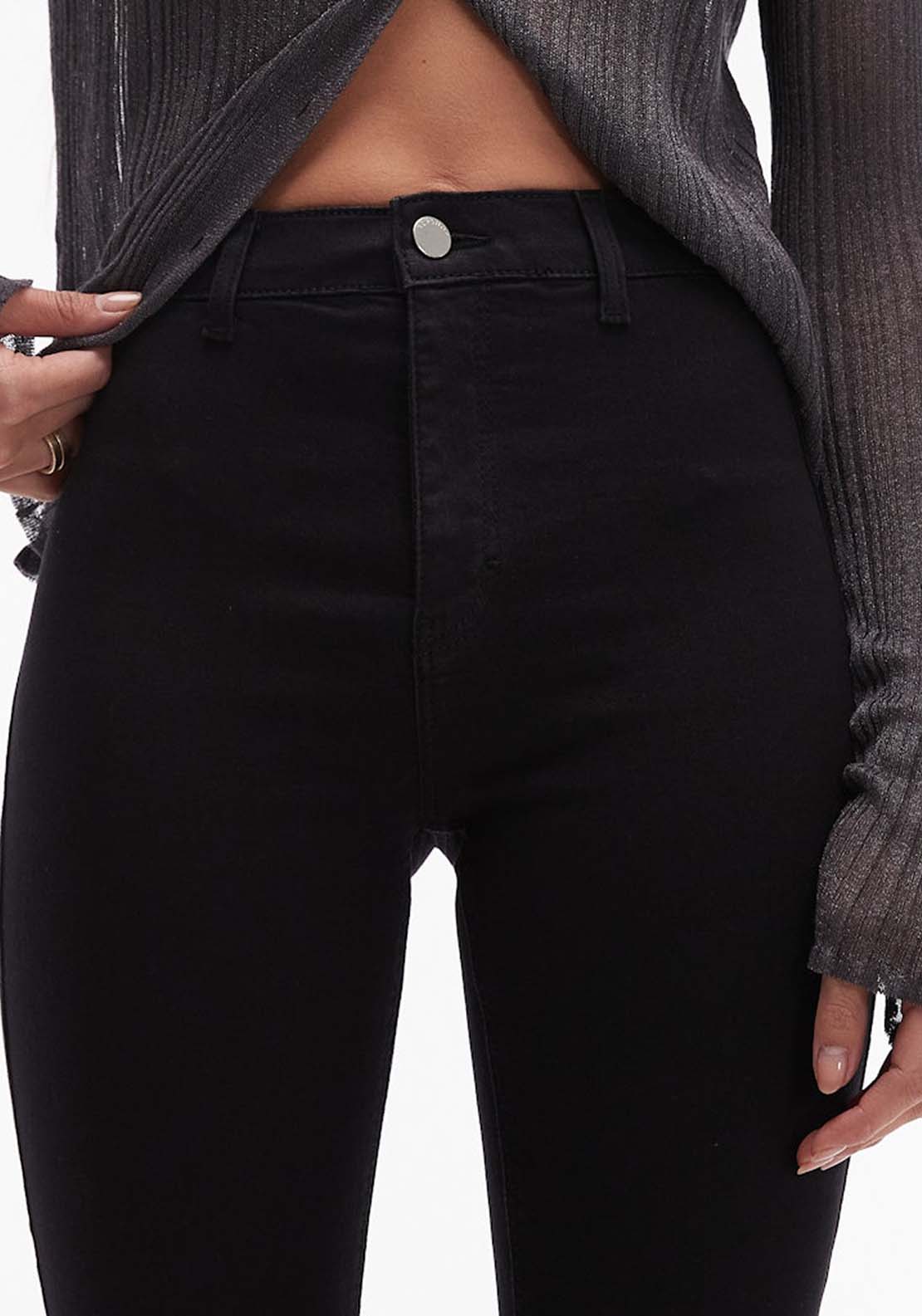Topshop Joni High Rise Skinny Jean - Black Denim 4 Shaws Department Stores