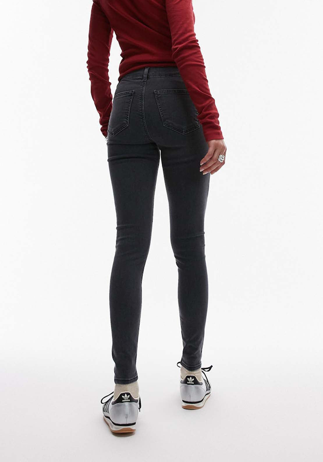 Topshop Joni High Rise Skinny Jean - Black Denim 2 Shaws Department Stores