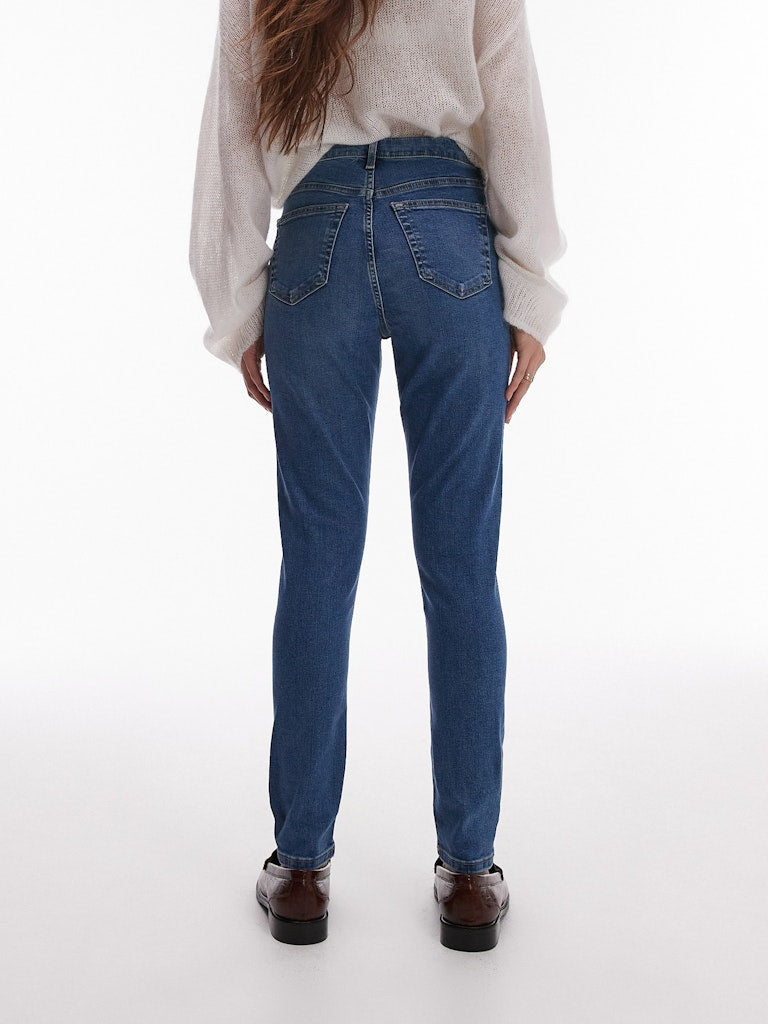 Topshop Jamie High Rise Jean - Medium Blue Denim 2 Shaws Department Stores