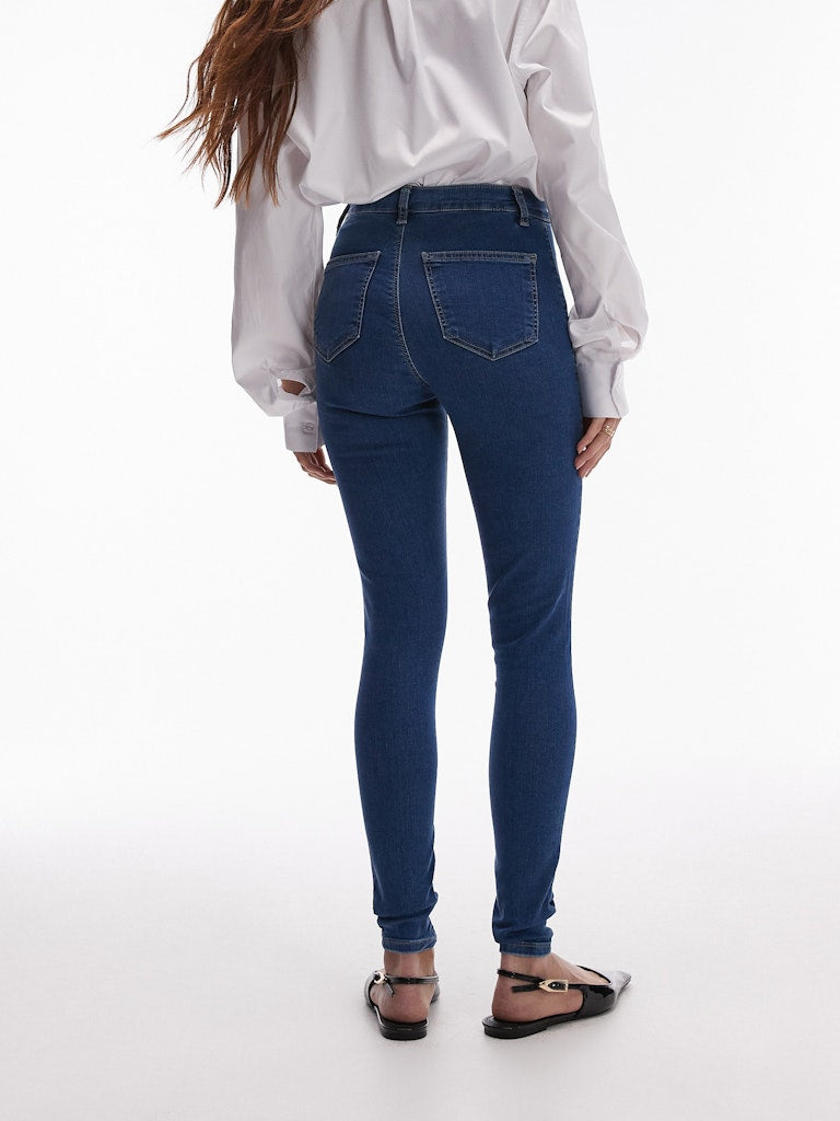 Topshop Joni High Rise Skinny Jean - Medium Blue Denim 2 Shaws Department Stores