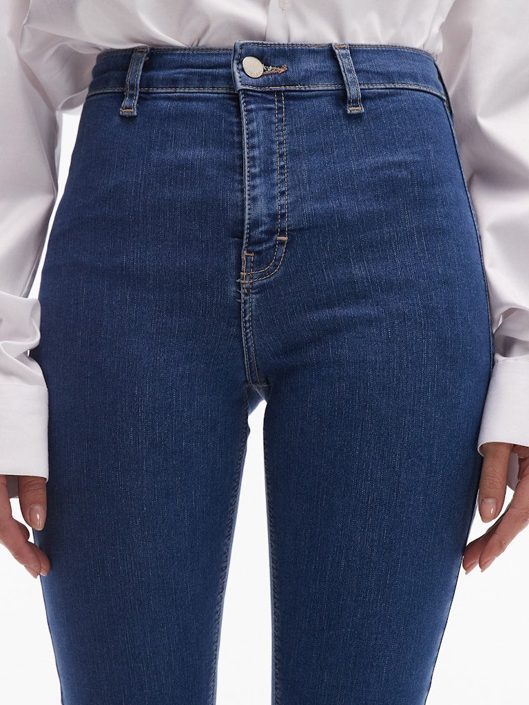 Topshop Joni High Rise Skinny Jean - Medium Blue Denim 4 Shaws Department Stores