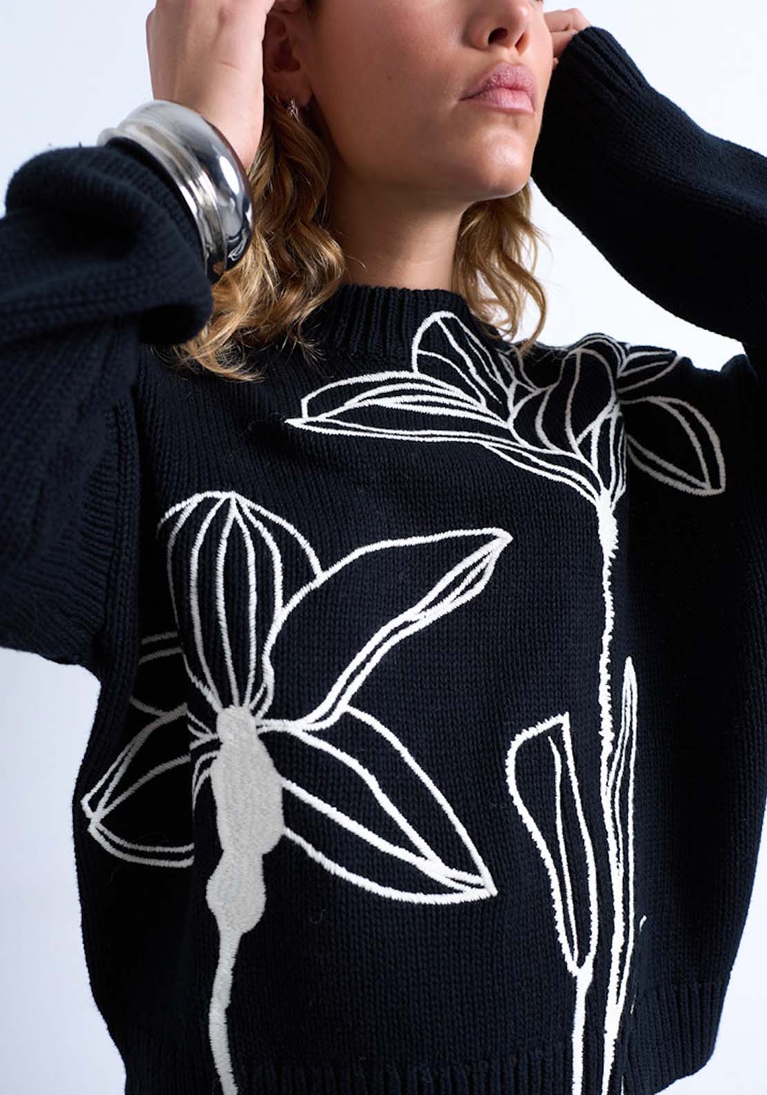 Topshop Kami Long Sleeve Pullover - Black 3 Shaws Department Stores