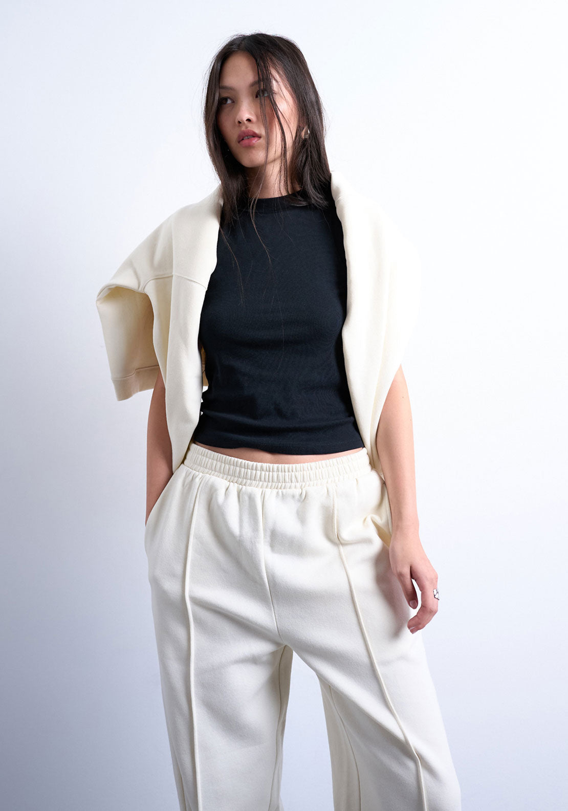 Topshop Miranda Jogger - Ivory Cream 3 Shaws Department Stores