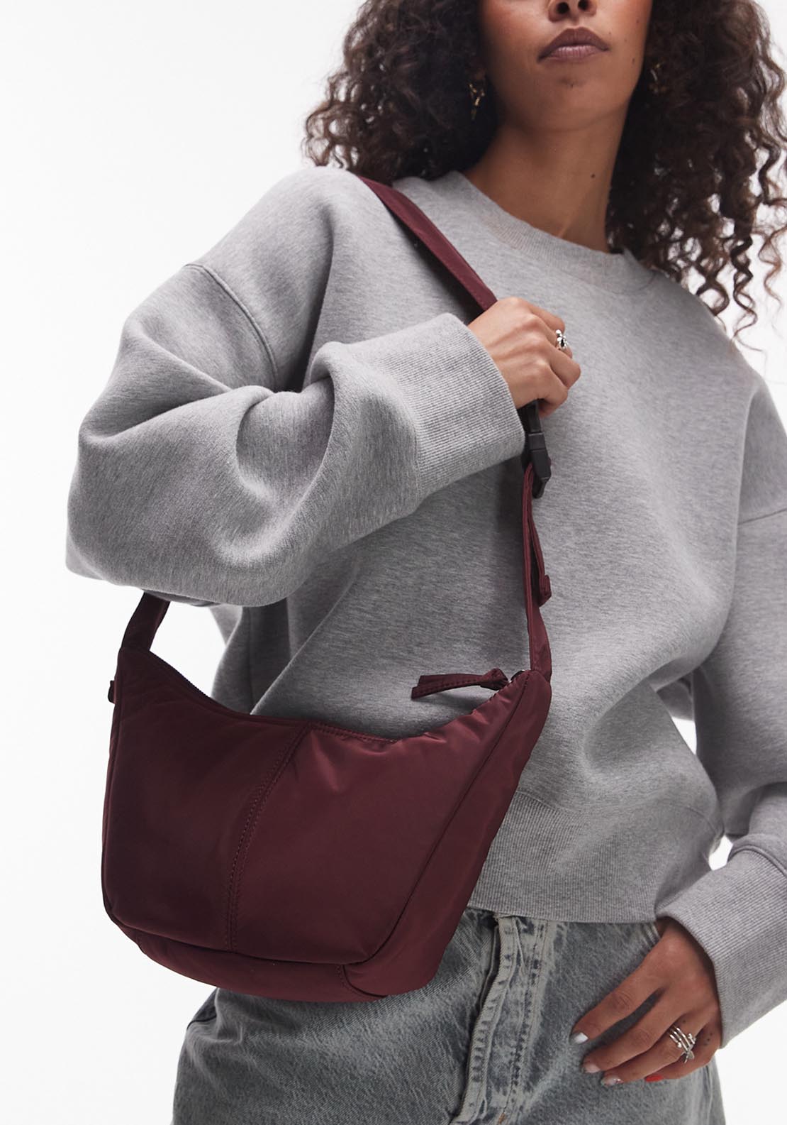 Topshop Carrie Cross Body Bag - Brown 1 Shaws Department Stores