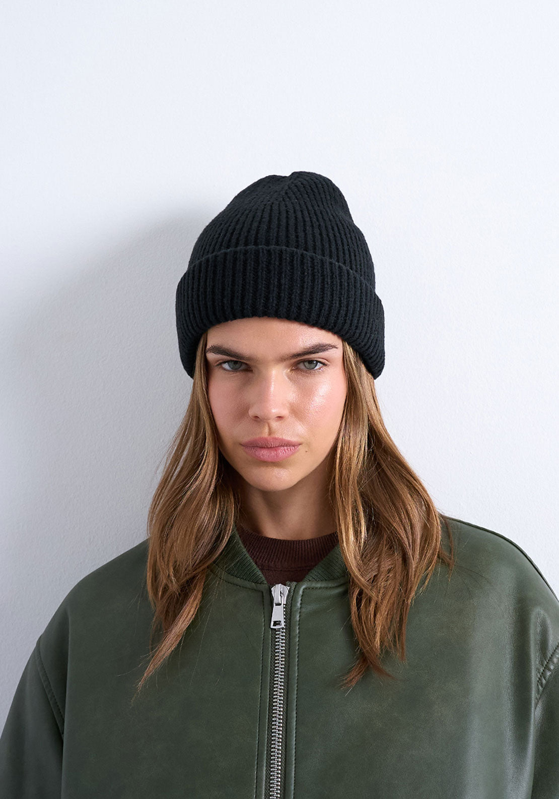Topshop Henry Ribbed Beanie - Black 2 Shaws Department Stores