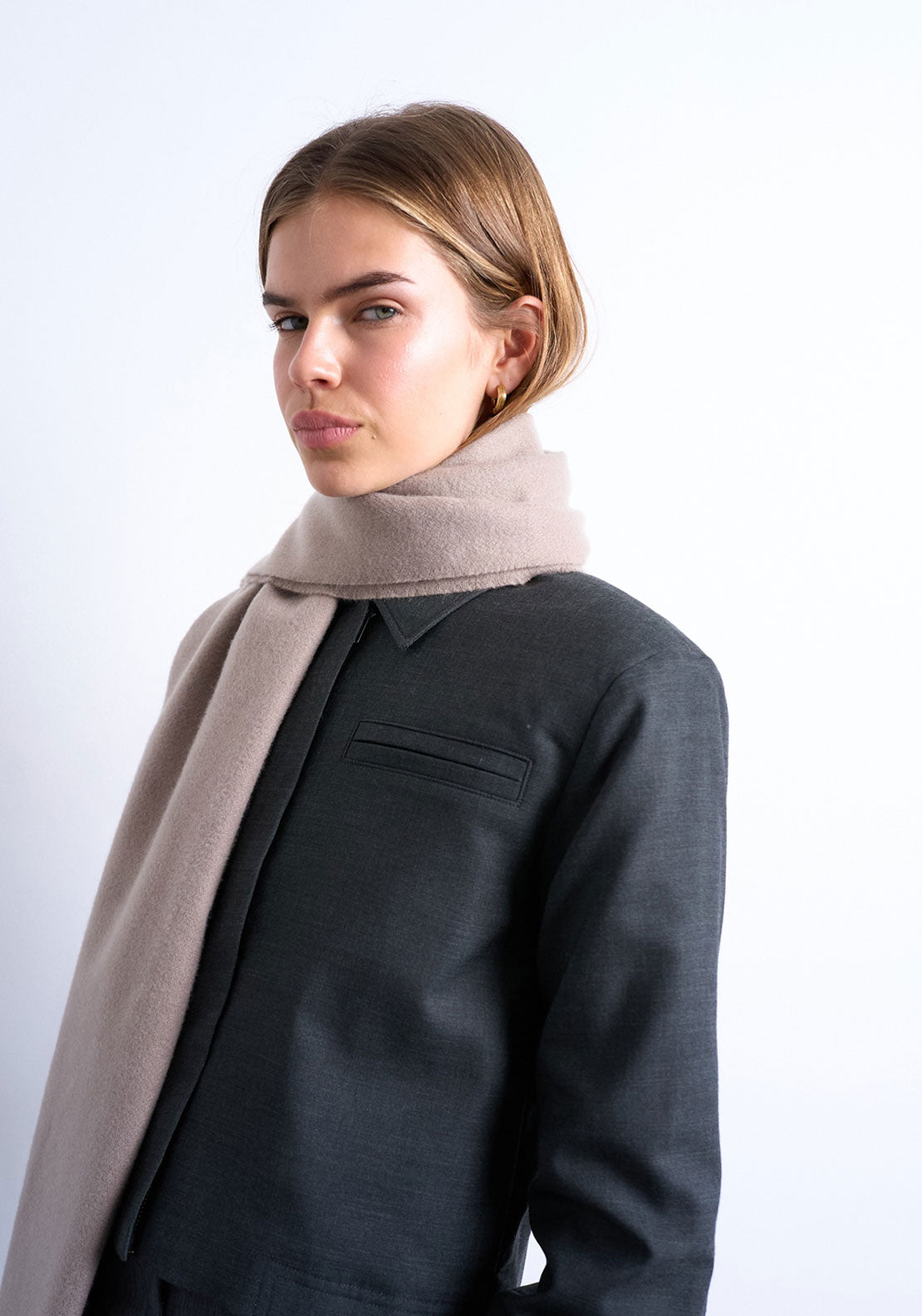 Topshop Simone Scarf - Beige 2 Shaws Department Stores