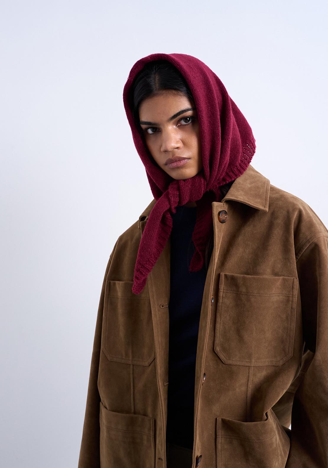 Topshop Heidi Hooded Scarf - Rio Red 3 Shaws Department Stores