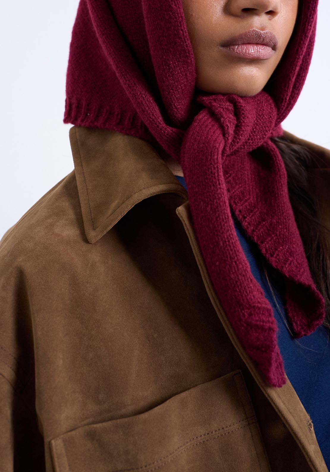 Topshop Heidi Hooded Scarf - Rio Red 2 Shaws Department Stores