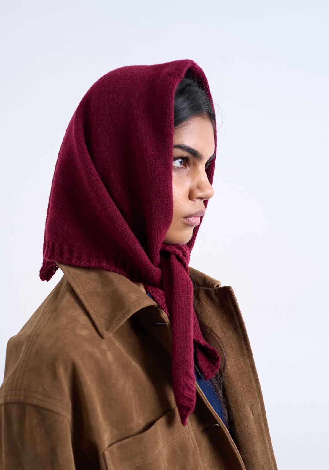 Topshop Heidi Hooded Scarf - Rio Red 1 Shaws Department Stores