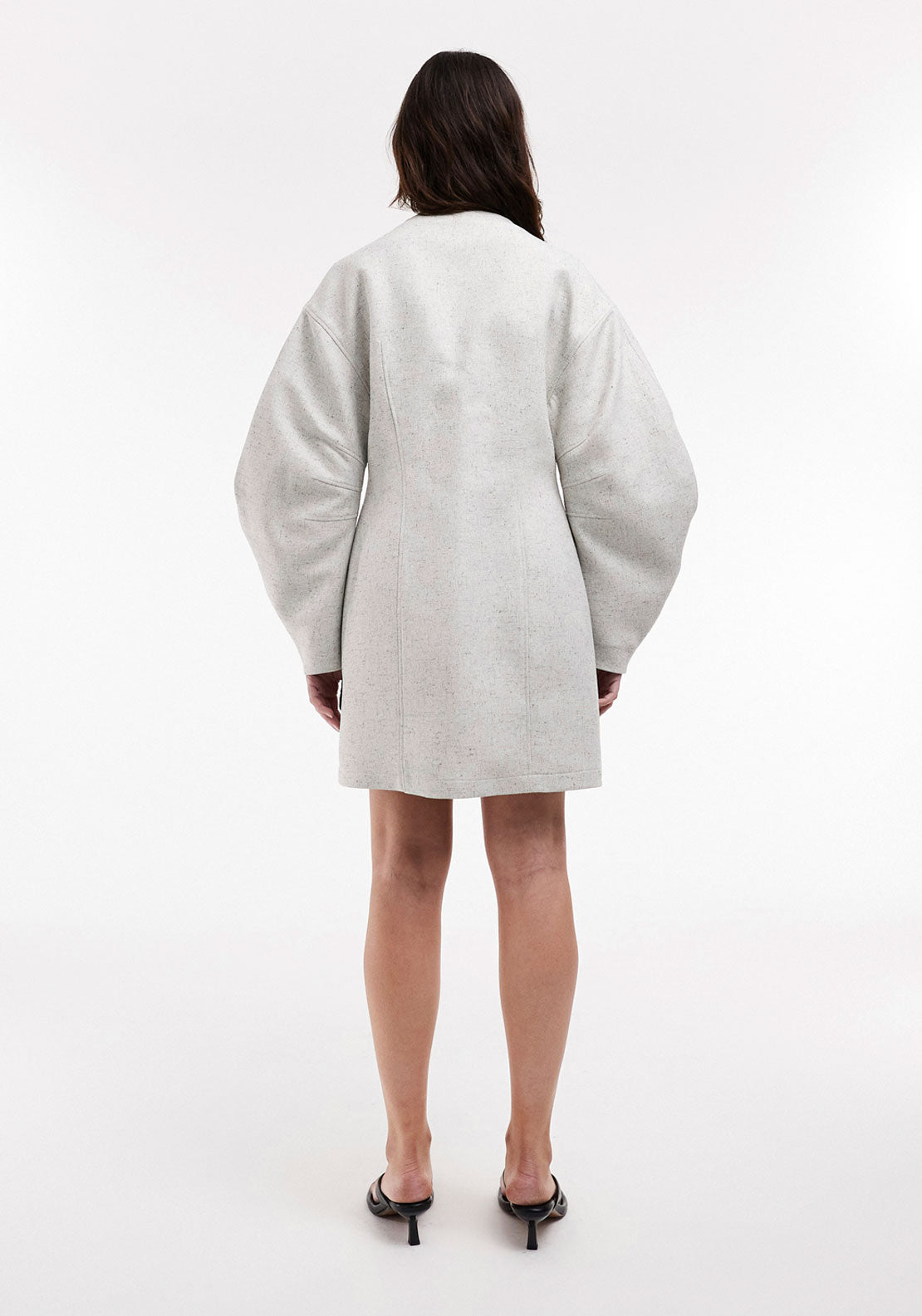 Topshop Ditte Long Mini Dress - Concrete Grey 2 Shaws Department Stores