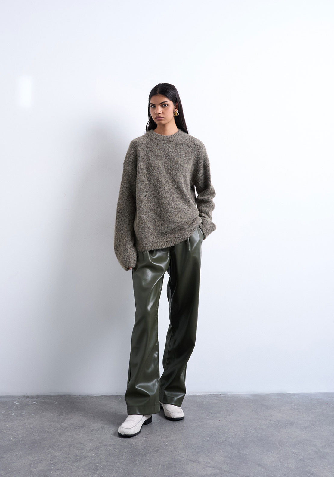 Topshop Kille Boxy Crew Pullover - Chocolate Brown 4 Shaws Department Stores