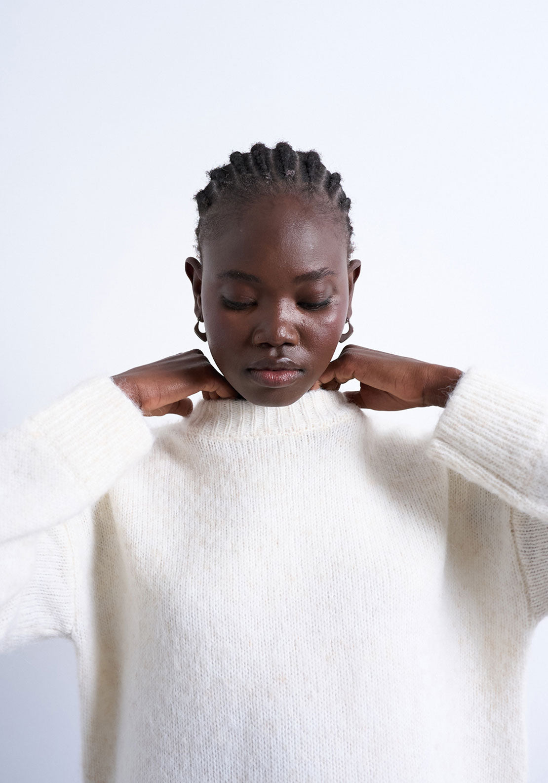 Topshop Kille Boxy Crew Pullover - Ivory Cream 3 Shaws Department Stores