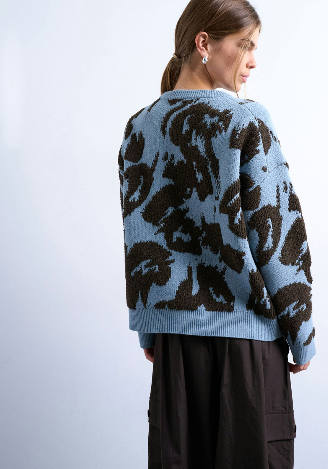 Topshop Stacy Crew Neck Pullover - Blue Iolite 2 Shaws Department Stores