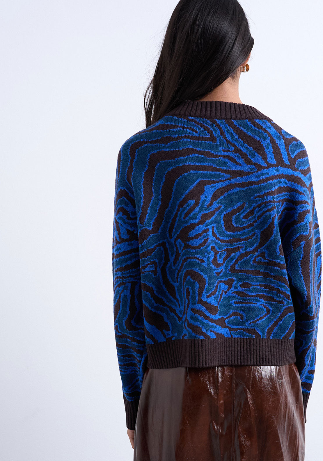 Topshop Marie Crew Neck Cardigan - Blue Iolite 2 Shaws Department Stores