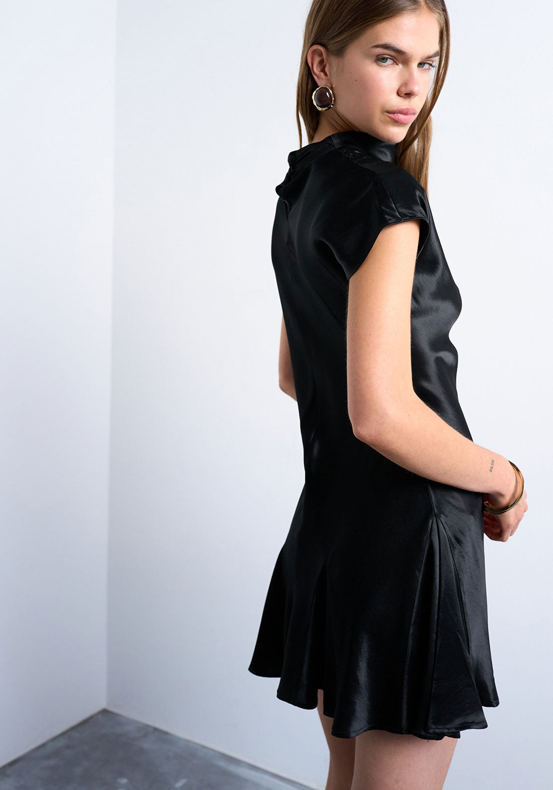 Topshop Milla Mini Dress - Black 2 Shaws Department Stores