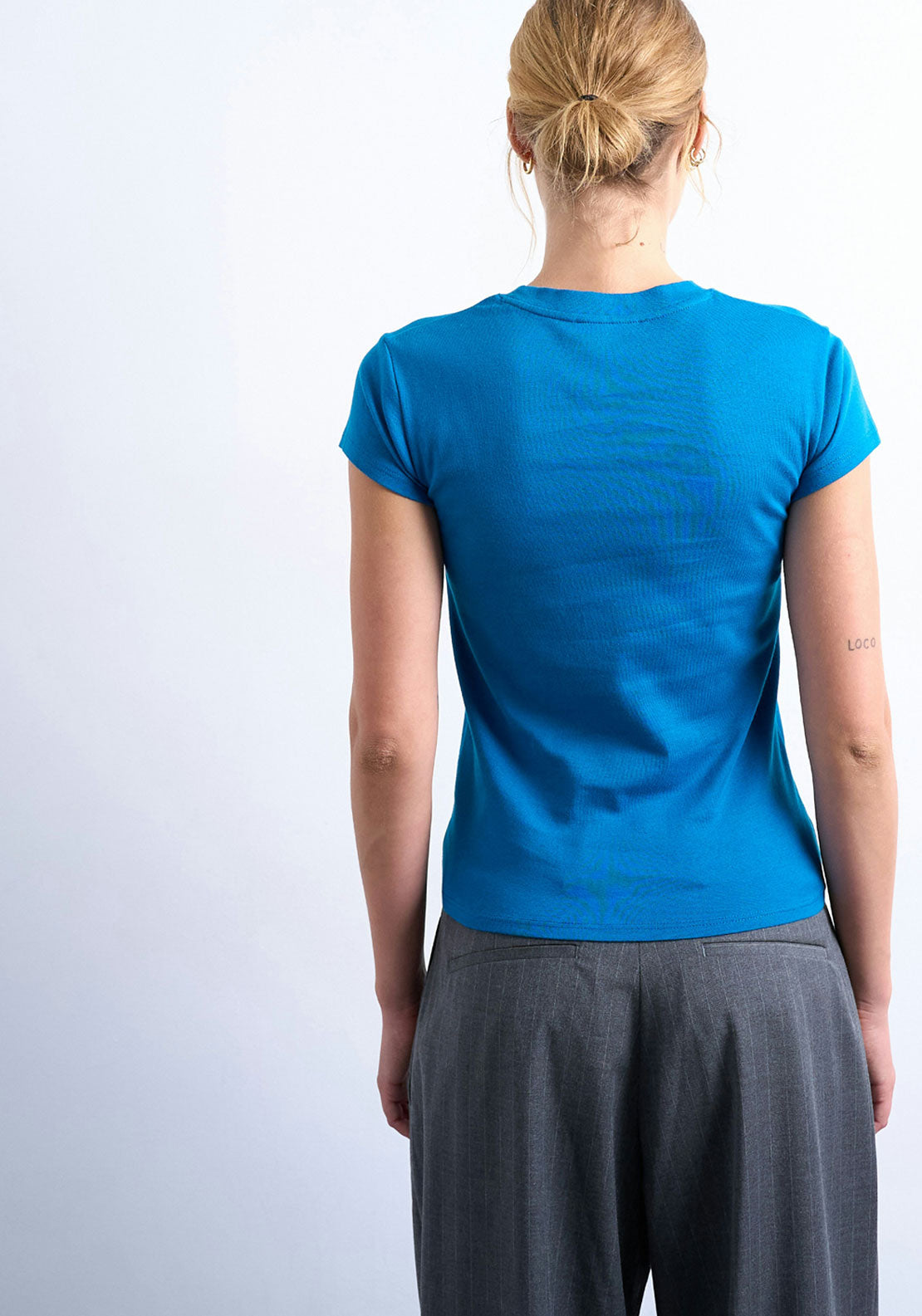 Topshop Faya Everyday T-Shirt - Blue Sapphire 2 Shaws Department Stores
