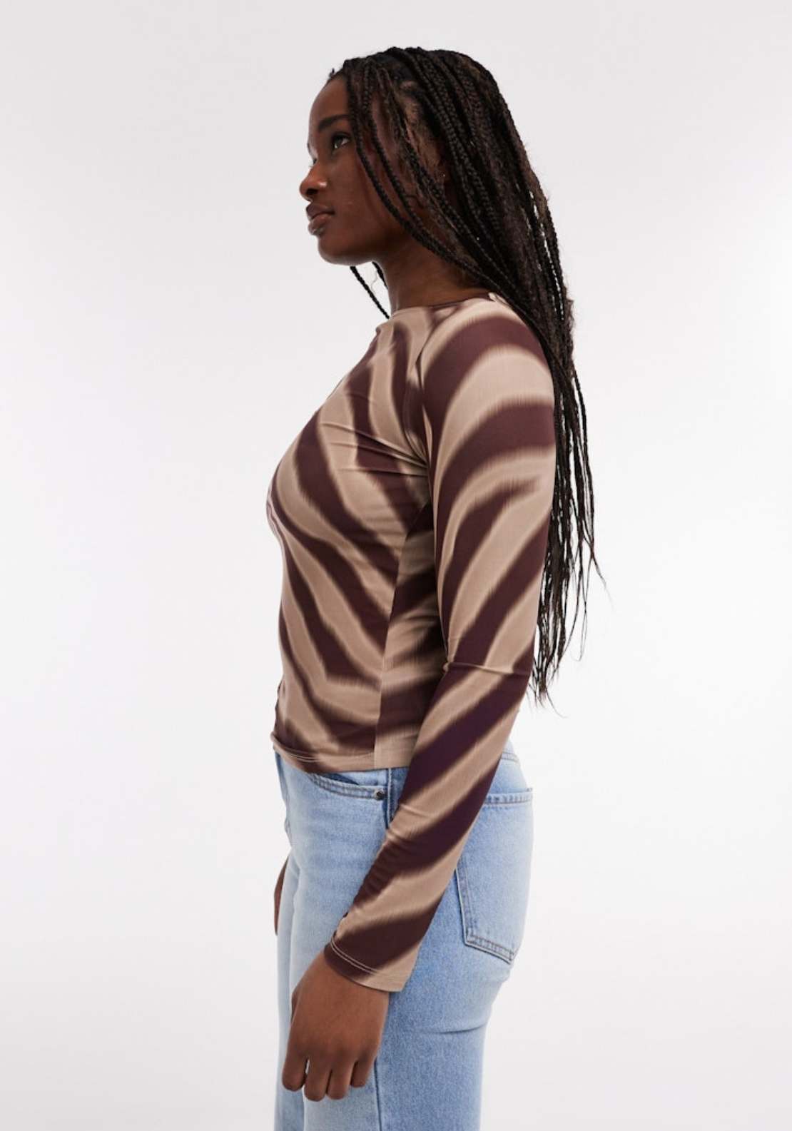 Topshop Ivika Long Sleeve Top - Burgundy 3 Shaws Department Stores