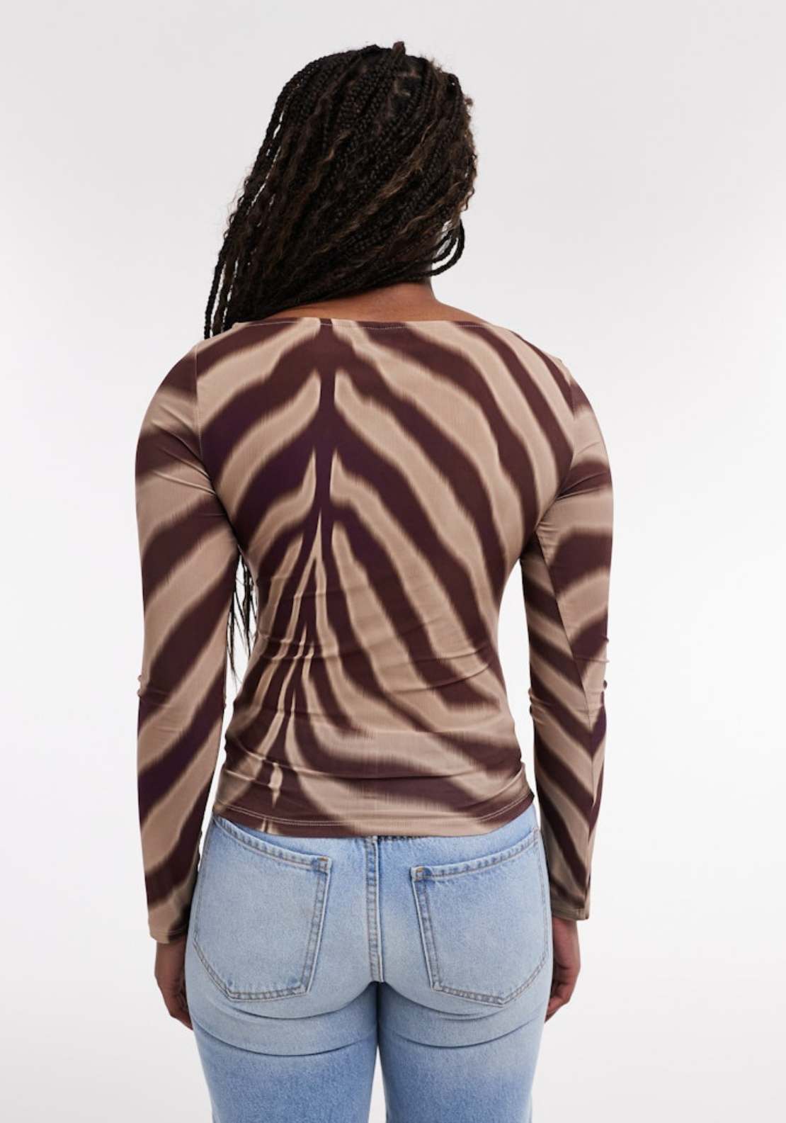 Topshop Ivika Long Sleeve Top - Burgundy 2 Shaws Department Stores